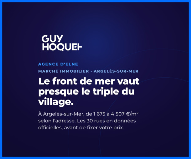 Prix au m² rue par rue à Argelès-sur-Mer : de 1 675 à 4 507 €/m² selon votre adresse