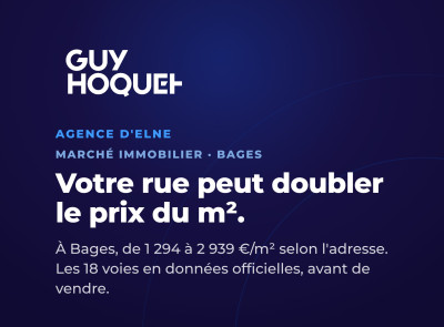 Prix au m² rue par rue à Bages : de 1 294 à 2 939 €/m² selon votre adresse